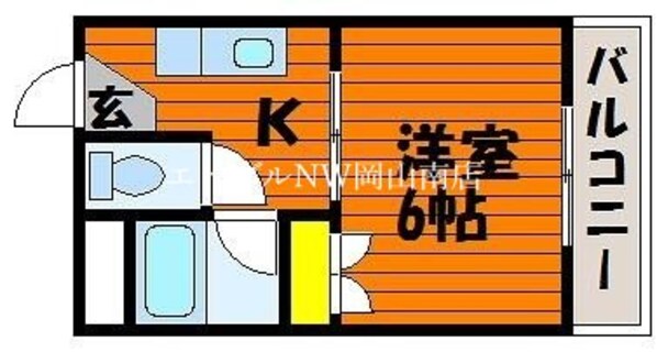 大元駅 徒歩15分 3階の物件間取画像